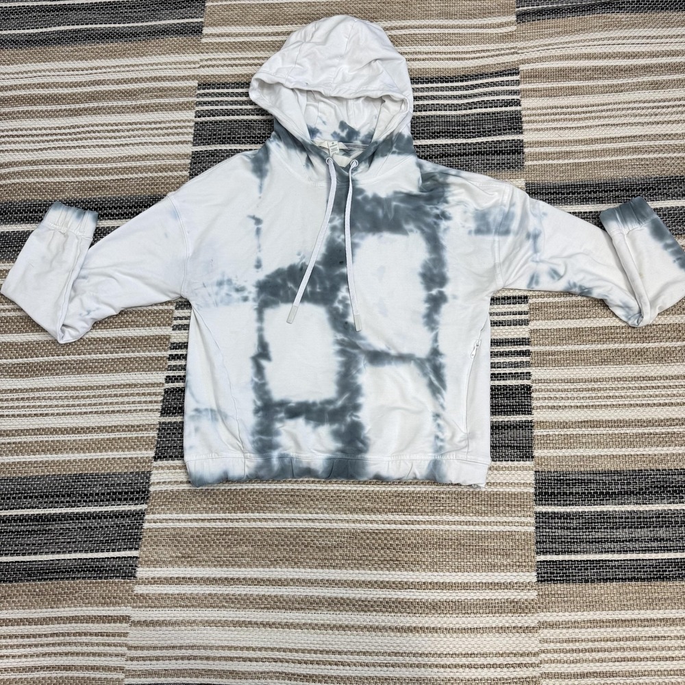 Lululemon Twisted And Tucked Hoodie Women's 6 White Blue Tie Dye Pullover